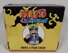 Naruto Shippuden Men's 3-Pack of Crew Socks with Novelty Gift Box, Sizes 8-12