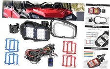 2PCS UTV Rear Side View Mirrors with 24 LED White Spot Light Rocker Switch