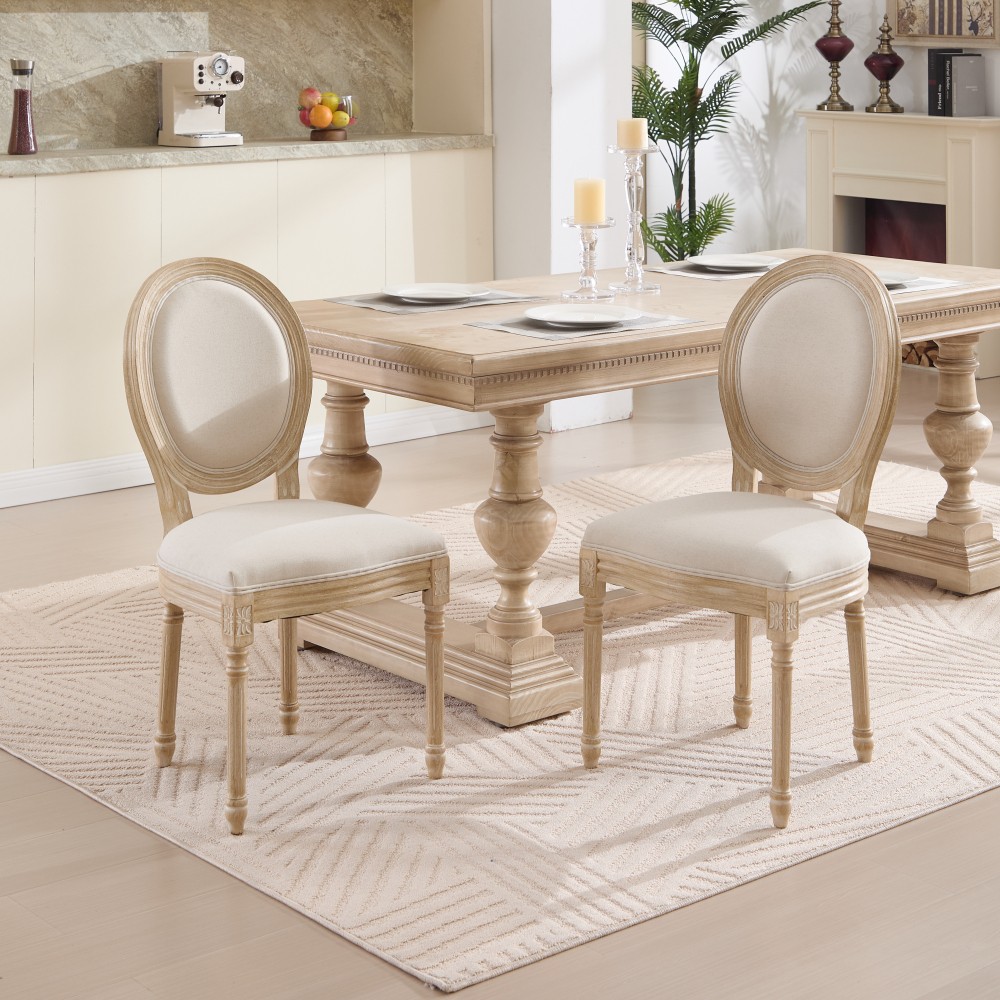 S Set Of 2, Upholstered Chairs With Round Back