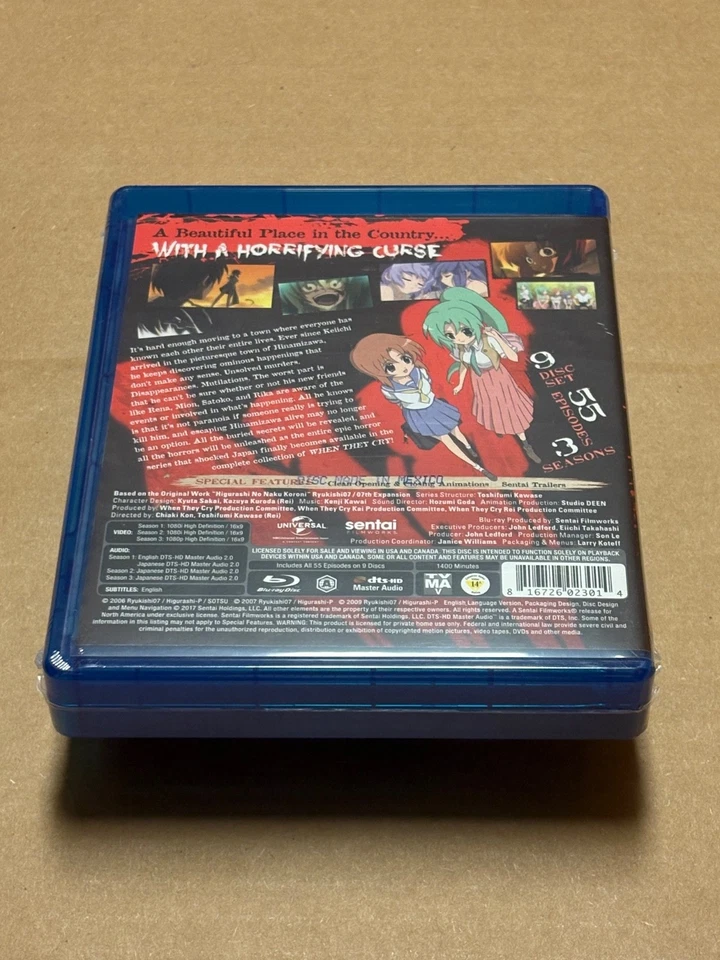 Sentai Filmworks 2021 Release 'When They Cry' Complete Blu-Ray Collection Sealed Foto 2 de 4