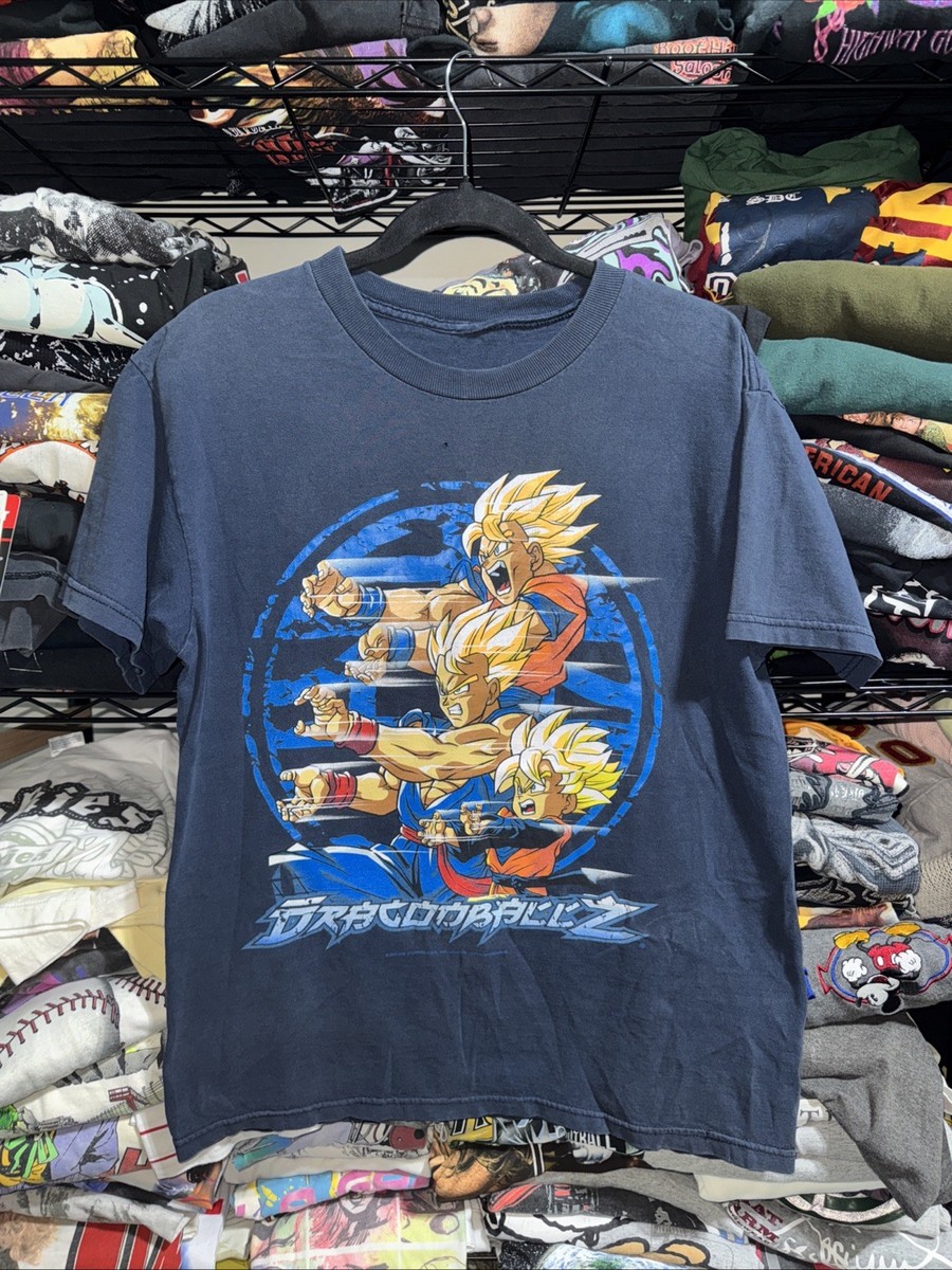 ヴィンテージ/2002年「ドラゴンボールZ USA」半袖Tシャツ Vintage 2002 Dragon Ball Z Goku And Son Kamehameha Navy