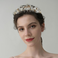 Tall Little Flower Crystal Wedding Queen Princess Prom Tiara Crown Adult