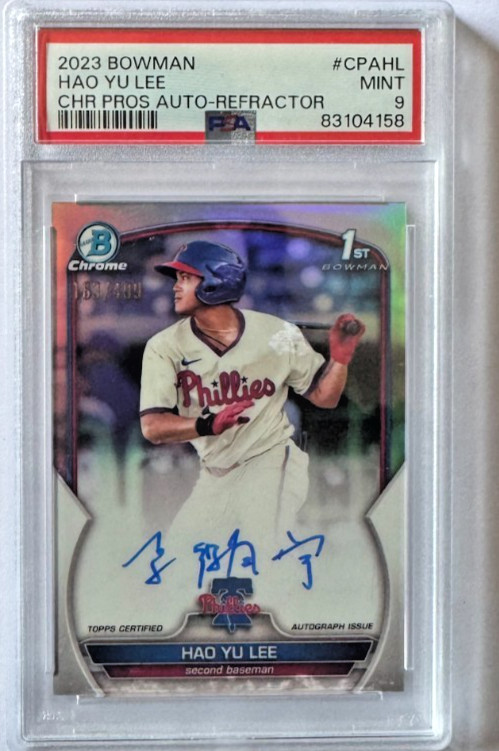 2023 Bowman - Chrome Prospect Autographs Hao Yu Lee #CPA-HL Refractor /499 (AU,