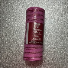 Seasonal Decorative Mesh Ribbon Spool Pink Solid Mesh 6in