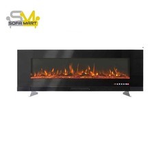 Electric Fireplace Free Standing LED Flame Linear Heater Living Room UK