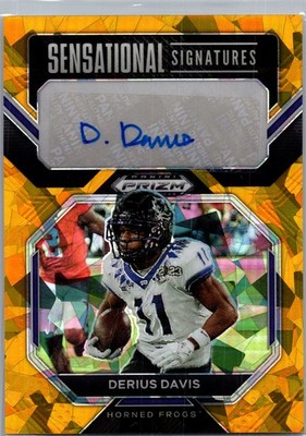 2023 Panini Prizm Draft Picks #SS-DDA Derius Davis Signatures Gold Ice