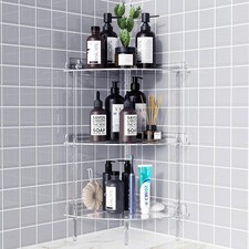 Corner Shower Caddy, 3 Tier Acrylic Shower Organizer Corner for Inside Shower,