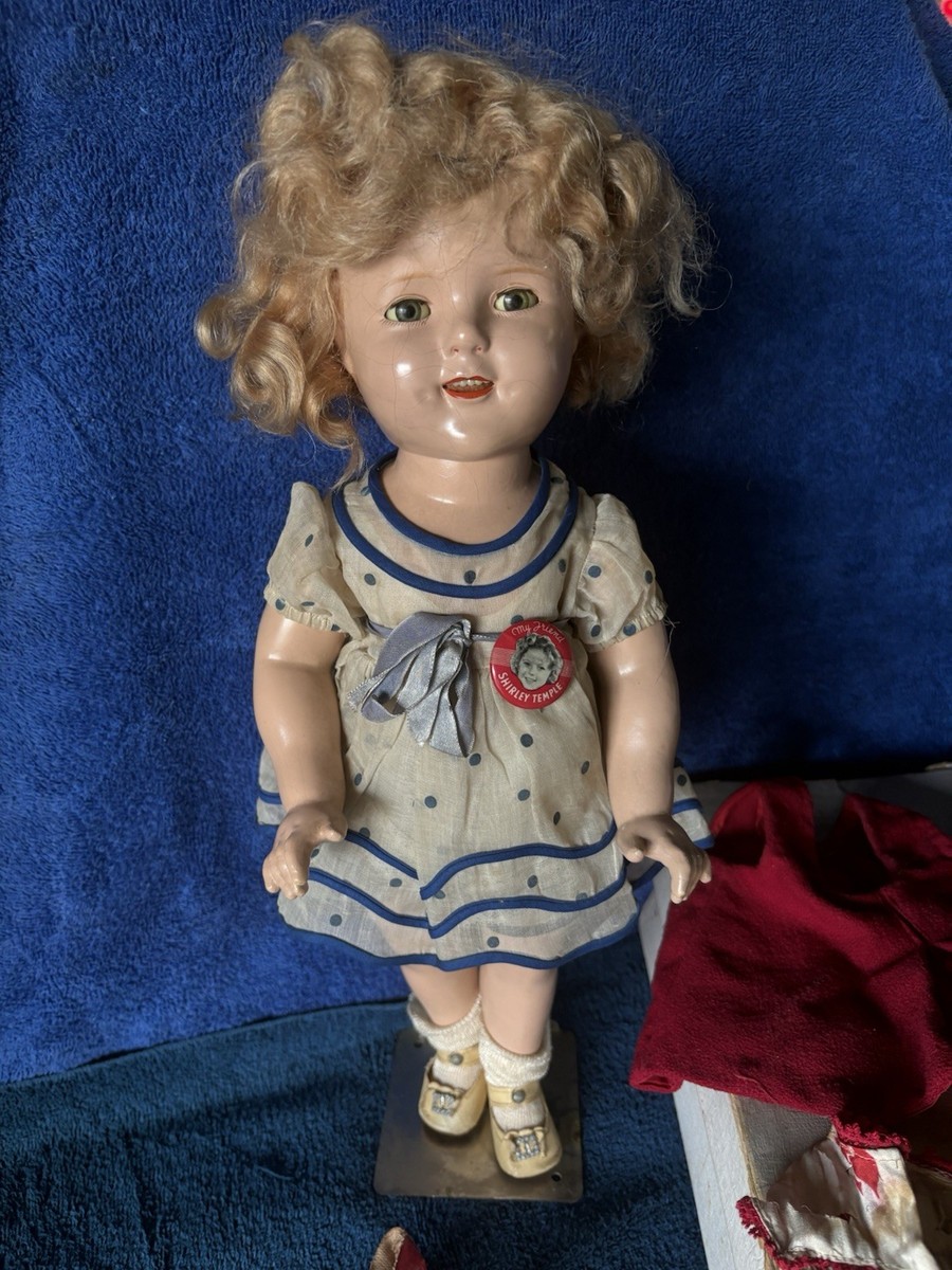 1930's Shirley Temple Doll In Original Box W/ Accessories Pin Ice