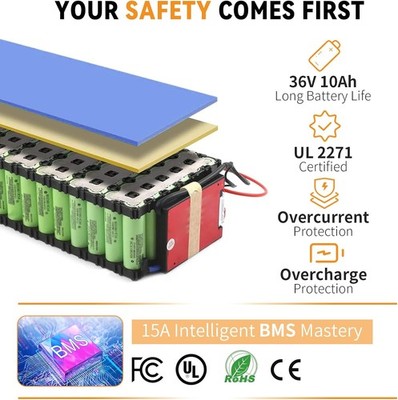 Batterie 36V 10Ah Pour Vélo électrique / Scooter – Compatible DYU, Kugoo, Ancheer, Windgoo – Lithium-Ion – Neuf