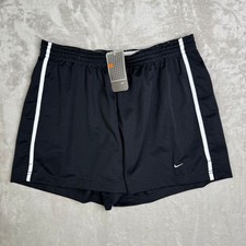 Vintage NIKE RUNNING SHORTS 297344 Black Womens XL DeadStock Embroidered Swoosh