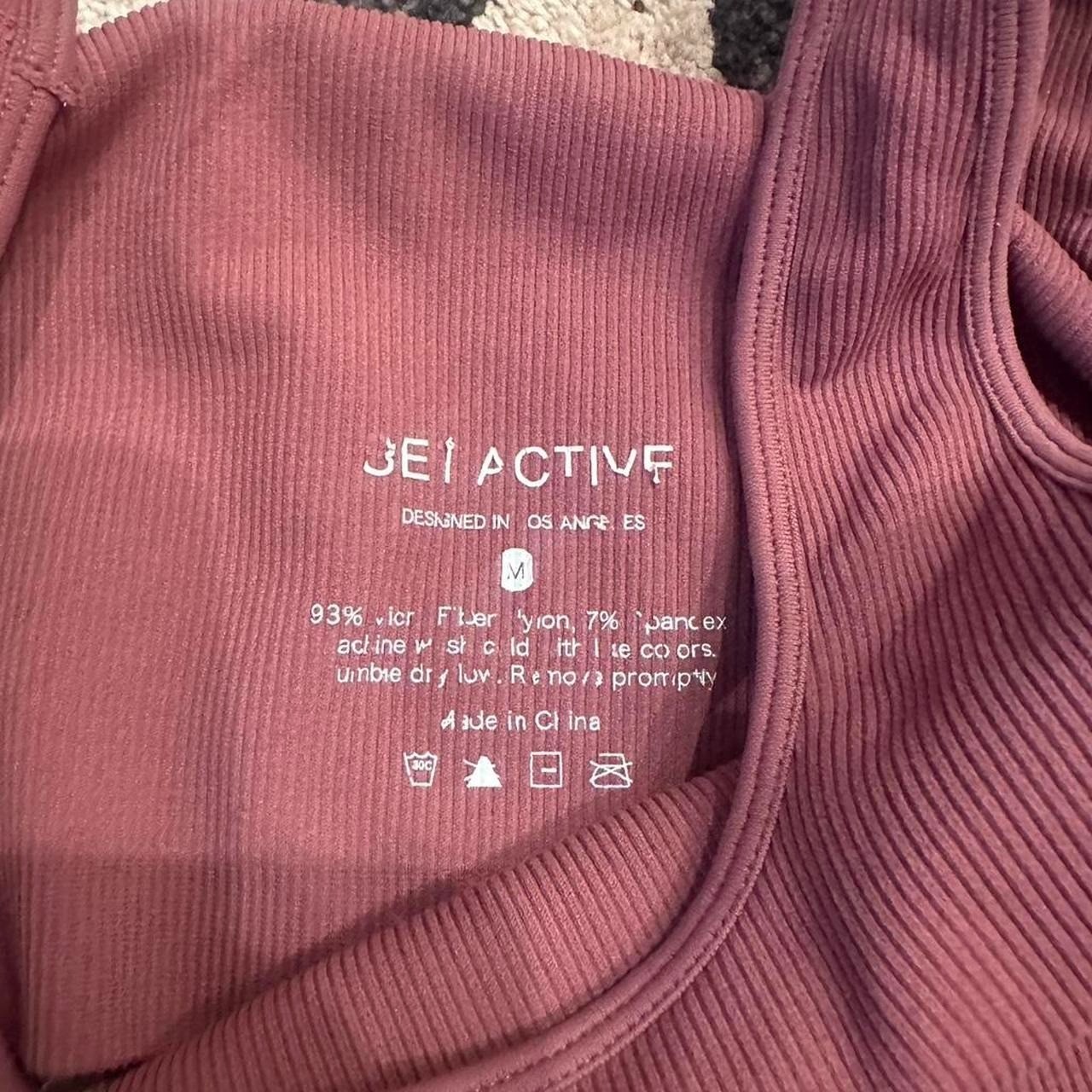 Set Active Pink Ribbed Crop - image 2