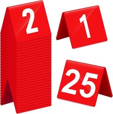 Table Numbers 1-25 Acrylic Double Side Numbered Table Tents Plastic Restaurant W