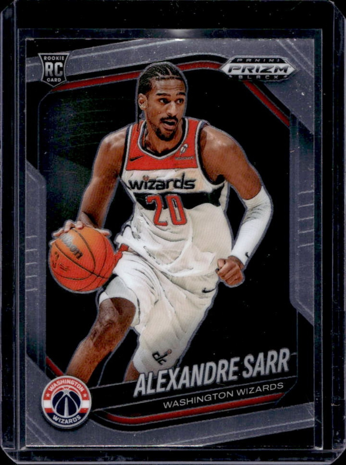 2024-25 Prizm Black Alexandre Sarr RC Rookie #46 Wizards