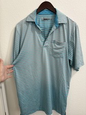 Ariat Tek Polo Golf Mens Small Light Blue Heat Series Workwear Active Shirt