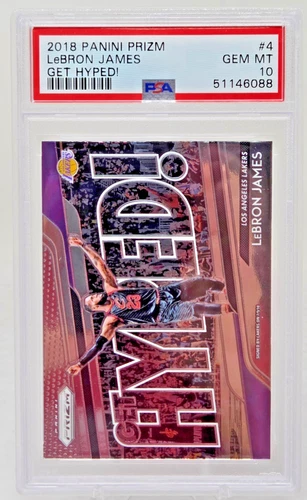 2018 Prizm Get Hyped LeBRON JAMES Basketball Card PSA 10 GEM MINT