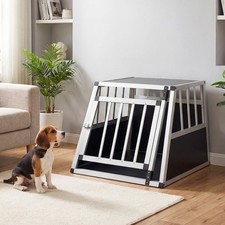 Travel Dog Crate Aluminum Dog Transport Box with Lockable Door Divider