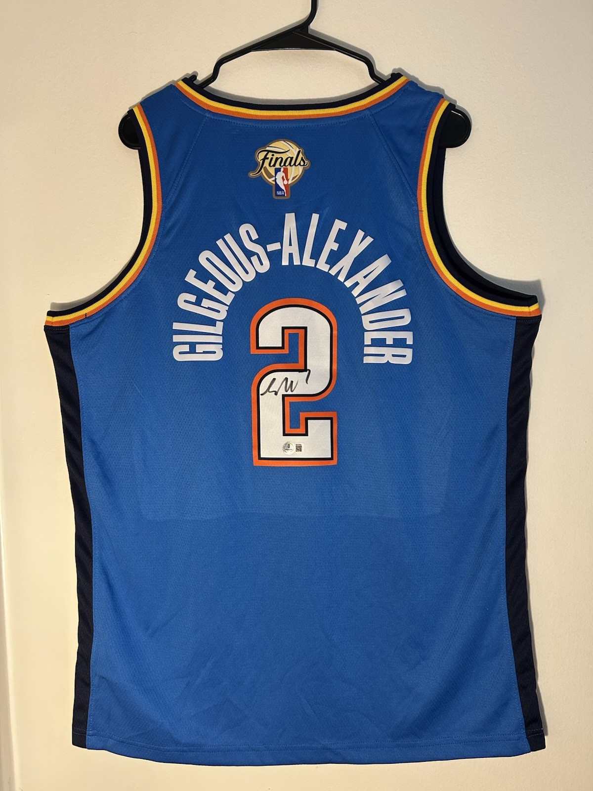 Shai Gilgeous Alexander Autographed Signed Oklahoma City Thunder 2025 NBA Finals Jersey Thunder Beckett BAS COA 