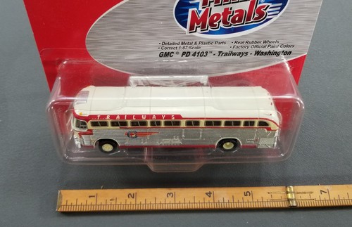 MINI METAL HO 1:87 GMC PD 4103 TRAILWAYS BUS DIECAST CLASSIC METAL WORKS - Picture 2 of 8