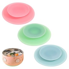 3 Pcs Double Sided Sucker Pads Cutlery Suction Plates Cup Two Silicone