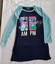 Disney Sleepshirt Stitch Long Sleeve Blue Size M 8-10 New With Tags
