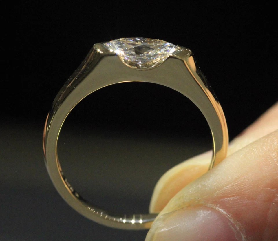 Lab Grown Diamond Engagement Rings Marquise Cut 10k Gold Rings gifts for her - Image 3 of 4