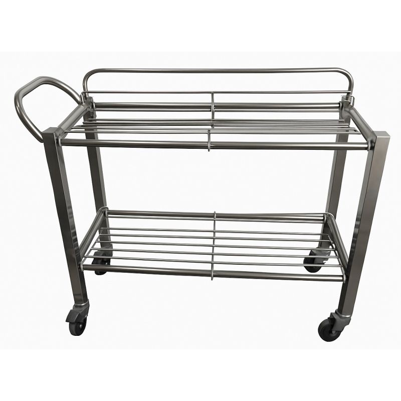 Single Sided, Wafer Box Cart 98cm x 39cm x 74cm with small side railing