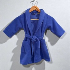 Vintage L.L. Bean Toddler Unisex Royal Blue Cozy Warm Fleece Robe Size 2T