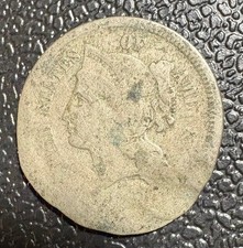 Antique - 3 Cent Trime - Poor Condition (Unknown Year)