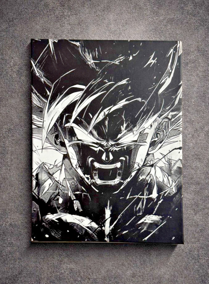 Tableau San Goku Super Saiyan Dragon Ball Z Toile Murale 30x40 cm Manga dbs