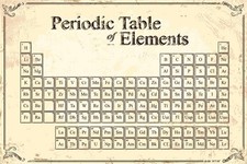 Periodic Table of Elements Antique Parchment Style Art Print Poster 36x24