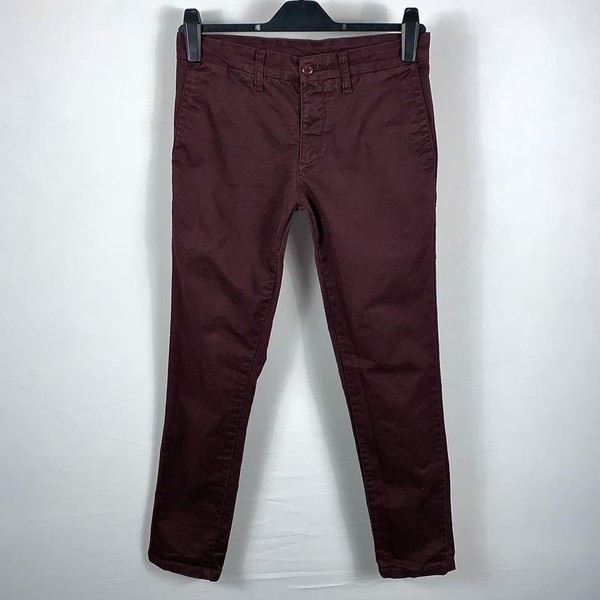 Men Carhartt Trousers Burgundy Polyester 31