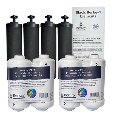2 Combo, Authentic Black Berkey Filters, PF-2 Fluoride Water purifiers & filters