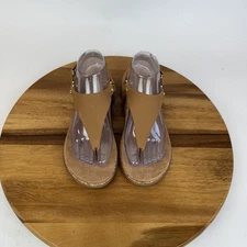 New Womens Vionic Kirra II Brown Leather Thong Platform Cork Sandals Size 8 M