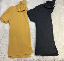 Old Navy Soft Wash Short Sleeve Polo Shirt Duo Mustard and Charcoal Men  s M