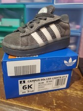 Adidas Campus OO's Luces LED CFE Talla 6K Nuevo Encendido/Apagado Gris