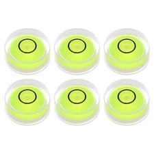 6pcs Round Bubble Level 15x6mm Mini Circular Bullseye Spirit Levels Green