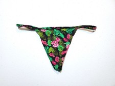 Victoria's Secret Stretch Floral Cotton V-String Panty Size Small