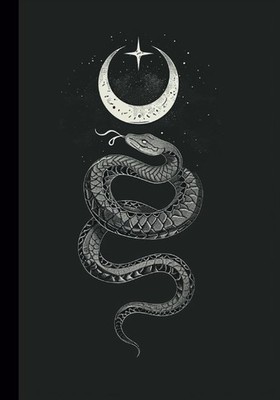Celestial Moon Snake Journal: Wide Ruled Journal Notebook + Sketch Book Paper, L