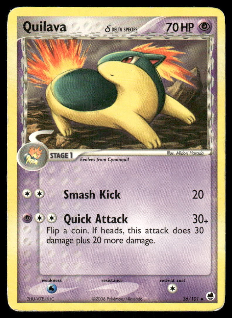 2006 Pokemon Quilava Uncommon Dragon Frontiers 36/101 DMG