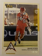 2025 Premier Lacrosse League PLL Sam King Yellow Parallel RC /50