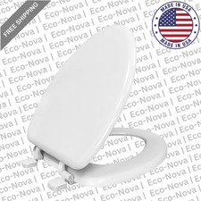 NEW Round Closed Front Enameled Wood Toilet Seat in White Durable  Wood Finish