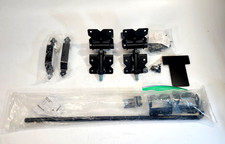 Heavy Duty Self Closing Gate Hinge Hardware Kit Black Steel Complete Set