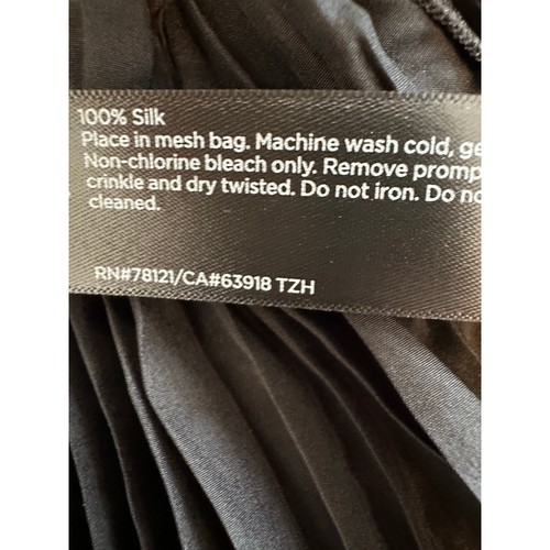 Eileen Fisher Crushed Silk Tiered Dress Black Size Medium NWT - Picture 14 of 14
