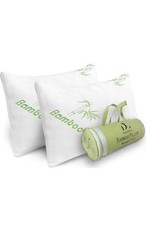 BAMBOO PILLOW MEMORY FOAM STANDARD QUEEN SIZE 2 PACK BELLA COLLECTION