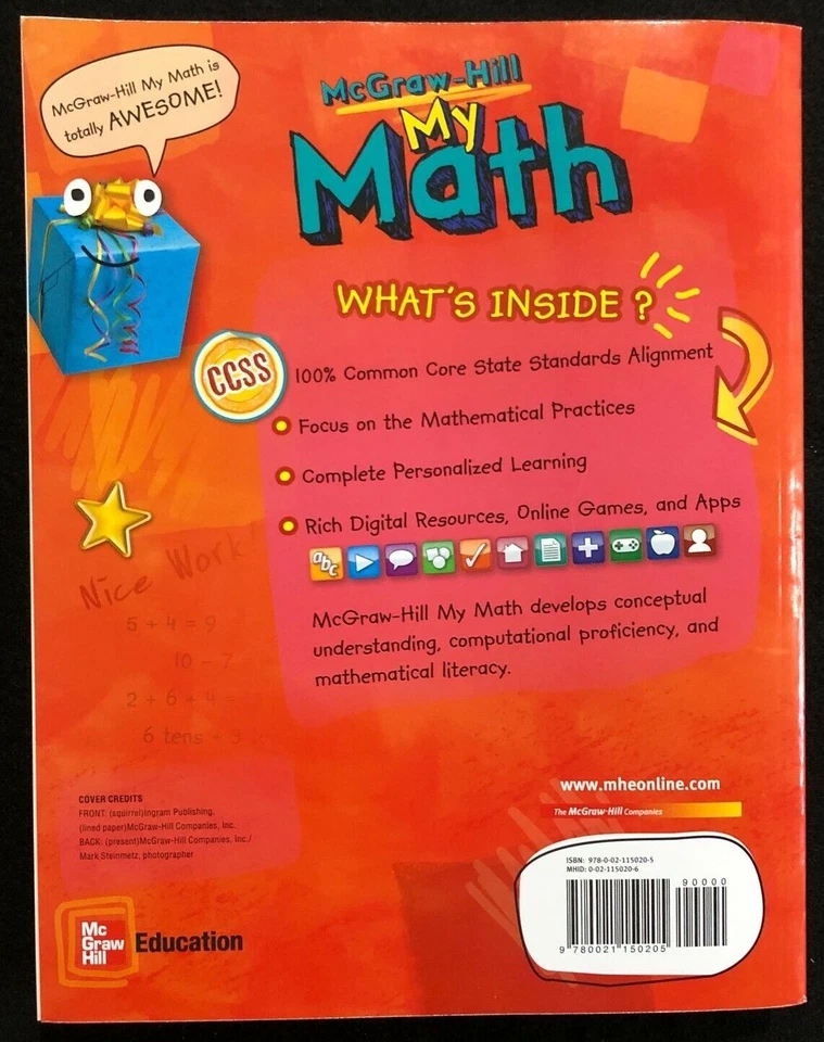 1st Grade - MY MATH - STUDENT EDITION WORKBOOK (Vol. 1) (2013, McGraw-Hill) - Image 2 of 4