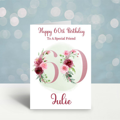 Personalisierte Karte 60. Geburtstag Frau Frau Freundin Schwester Nichte Mama Oma Tante