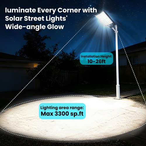 900000000LM Commercial LED Solar Street Lights Outdoor Dusk to Dawn Super Bright - Bild 14 von 17