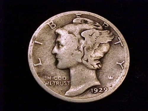 1929-D Mercury Dime, Good Grade.