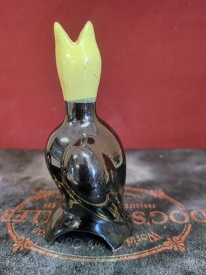 VINTAGE CERAMIC ONE-EYED BLACKBIRD PIE BIRD PIE VENT FUNNEL MCM 4''