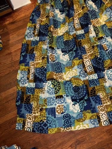 1970's Imported Linen Mid Century Era Vintage Curtains Lot Of 4 100” x 32” - Picture 15 of 24